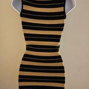 Gold and black mini dress